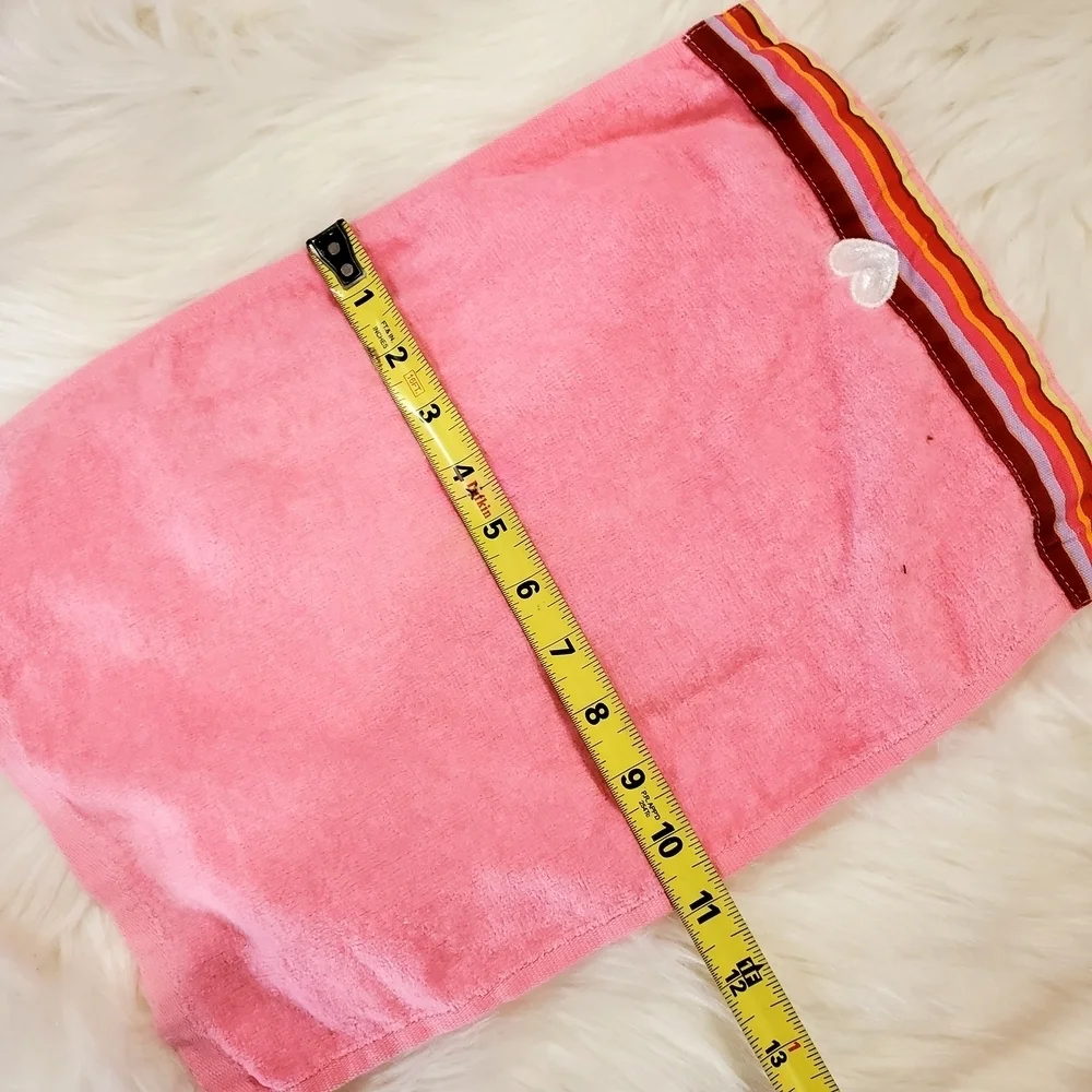 Pink Heart-Embroidered Kids Towel Set